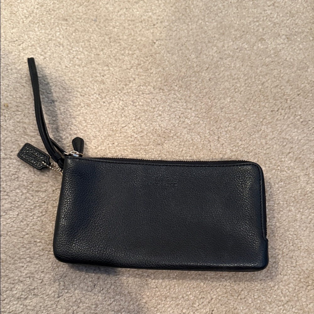 Black Leather Wristlet